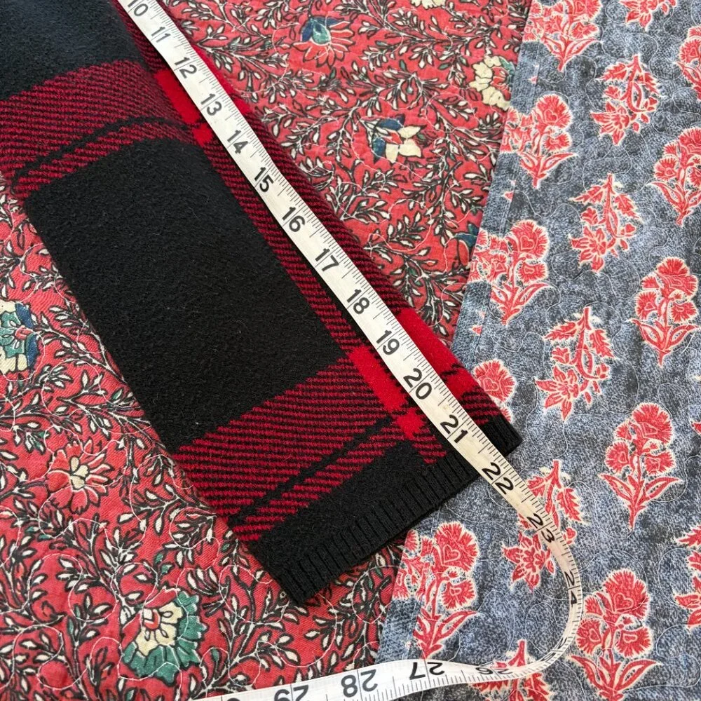 J.Jill Red & Black Buffalo Plaid Open Front Cardi - Size L - Picture 11 of 15